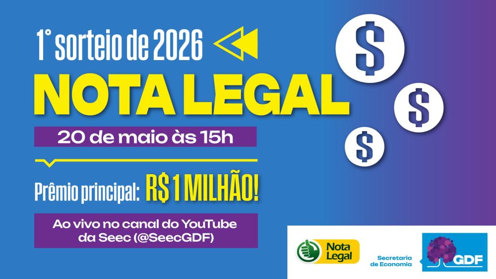 Capa da notícia: Sorteio Nota Legal 2026